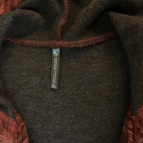 Kuhl Isla Long Hoody Jacket Red Burnt Sierra Wool Blend Fleece, Size XL - Picture 4 of 10